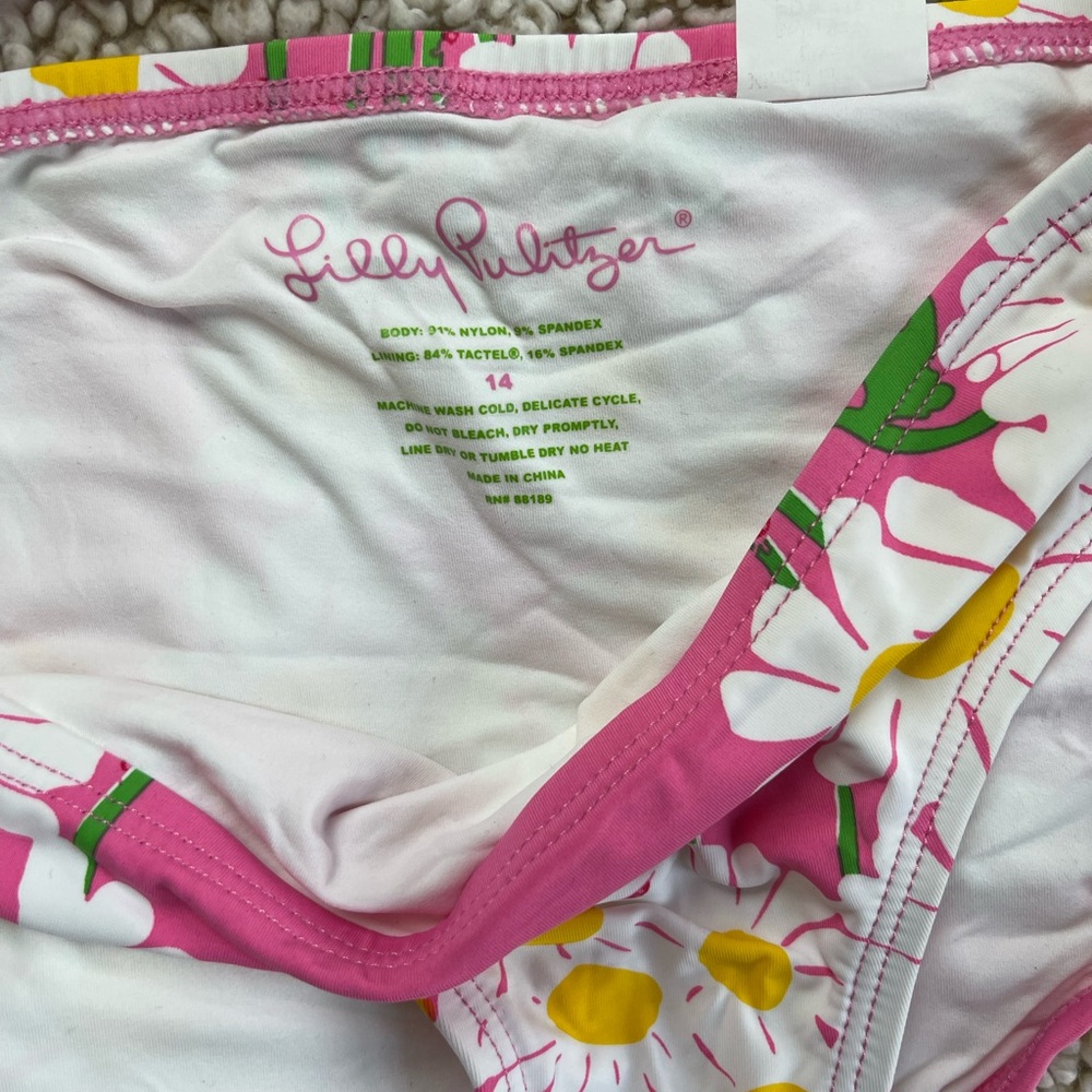 Lilly Pulitzer Pink Daisy Print Bikini Bottoms - Picture 2 of 7